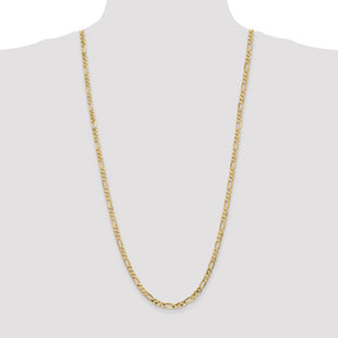 14K Flat Figaro with Lobster Clasp Chain (Style FFL120-30)