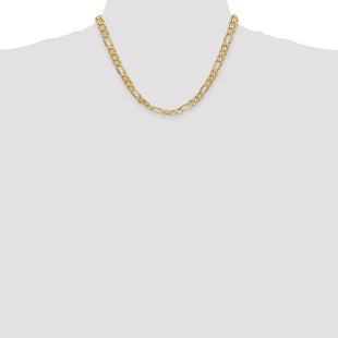 14K Flat Figaro with Lobster Clasp Chain (Style FFL160-18)