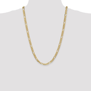 14K Flat Figaro with Lobster Clasp Chain (Style FFL160-26)