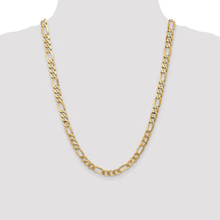 14K Flat Figaro with Lobster Clasp Chain (Style FFL180-24)