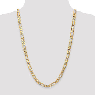 14K Flat Figaro with Lobster Clasp Chain (Style FFL180-26)