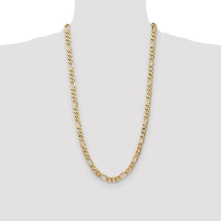 14K Flat Figaro with Lobster Clasp Chain (Style FFL180-28)