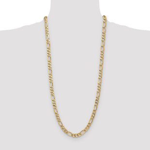 14K Flat Figaro with Lobster Clasp Chain (Style FFL180-30)
