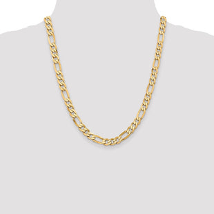 14K Flat Figaro with Lobster Clasp Chain (Style FFL200-22)