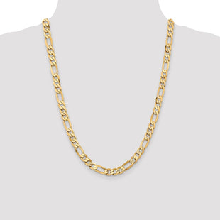 14K Flat Figaro with Lobster Clasp Chain (Style FFL200-24)