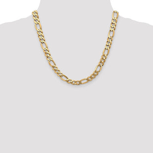 14K Flat Figaro with Lobster Clasp Chain (Style FFL220-20)