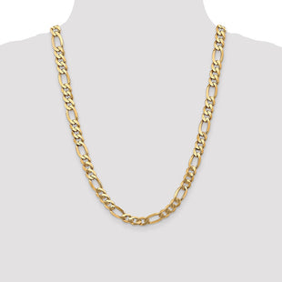 14K Flat Figaro with Lobster Clasp Chain (Style FFL220-24)