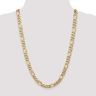 14K Flat Figaro with Lobster Clasp Chain (Style FFL220-26)