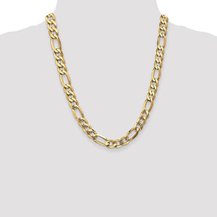 14K Flat Figaro with Lobster Clasp Chain (Style FFL250-22)