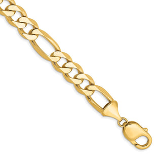 14K Flat Figaro with Lobster Clasp Bracelet (Style FFL250-8)