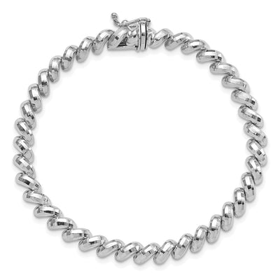 14K White Gold Faceted San Marco Bracelet