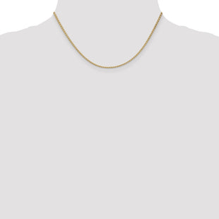 14K Flat Wheat with Lobster Clasp Chain (Style FW050-16)