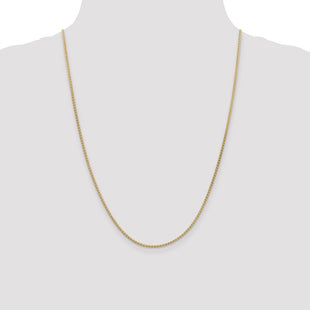 14K Flat Wheat with Lobster Clasp Chain (Style FW050-24)