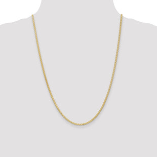 14K Flat Wheat with Lobster Clasp Chain (Style FW070-24)