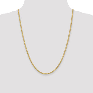 14K Flat Wheat with Lobster Clasp Chain (Style FW085-24)
