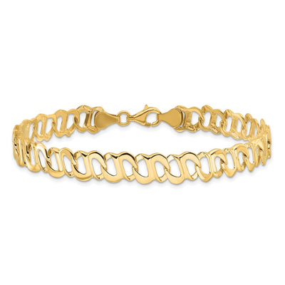 14K Polished Fancy Link Bracelet, 8.75 x 8mm