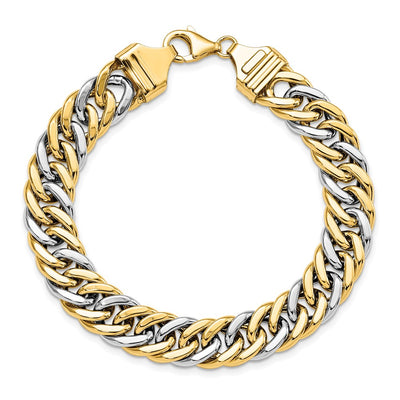 14K Two-tone Fancy Curb Link Bracelet