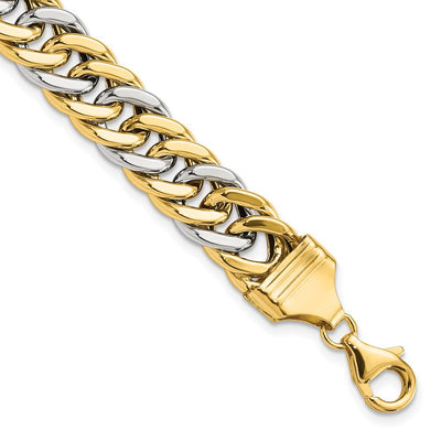 14K Two-tone Fancy Curb Link Bracelet