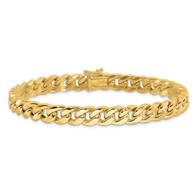 14K Polished Curb Link Mens Bracelet