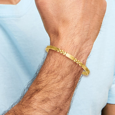 14K Polished and Brushed Fancy Multi Link Bracelet