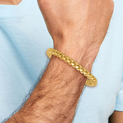 14K Polished Fancy Rounded Box Link Bracelet
