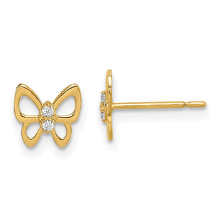 14k Madi K Butterfly CZ Stud Earrings (Style GK1048)