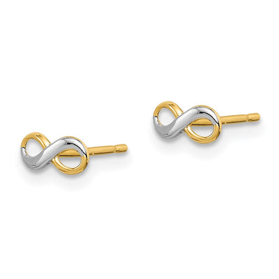 14K w/Rhodium Madi K Infinity Post Earrings