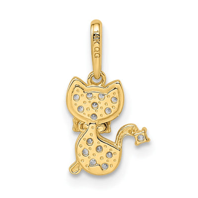 14K Madi K CZ Cat Pendant