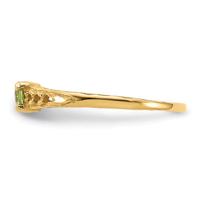 14K Madi K Peridot Birthstone Baby Ring