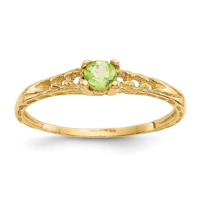 14K Madi K Peridot Birthstone Baby Ring