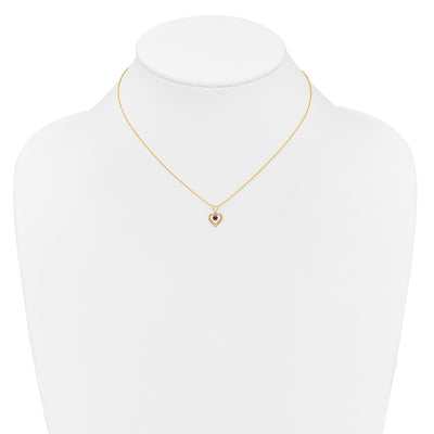 14K Madi K Amethyst Heart Birthstone Necklace