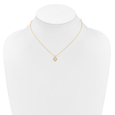 14K Madi K White Zircon Heart Birthstone Necklace