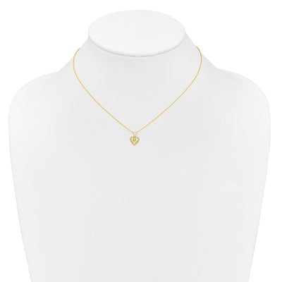 14K Madi K Peridot Heart Birthstone Necklace