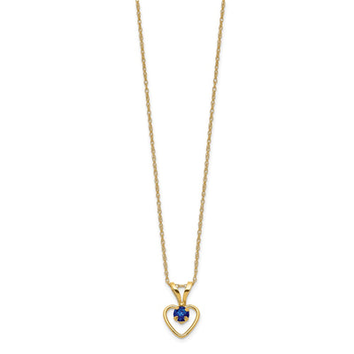 14K Madi K Sapphire Heart Birthstone Necklace