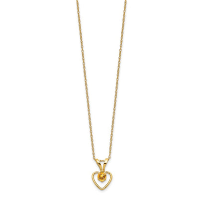 14K Madi K Citrine Heart Birthstone Necklace