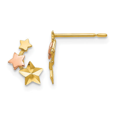 14K Yellow & Rose Gold Madi K D/C Children's Star Post Earrings