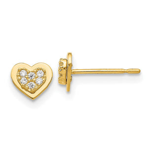14k Madi K CZ Children's Heart Post Earrings (Style GK853)