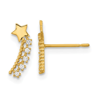 14K Madi K Kids CZ Shooting Star Post Earrings