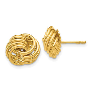14k Polished Fancy Post Earrings (Style H1055)