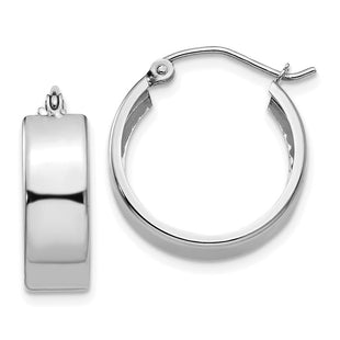 14k White Gold Fancy Hoop Earrings (Style H341)