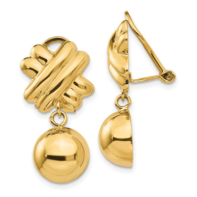 14K Non-pierced Fancy Ball Earrings