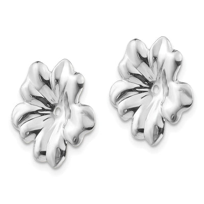14K White Gold Floral Earring Jackets, 11 x 11mm