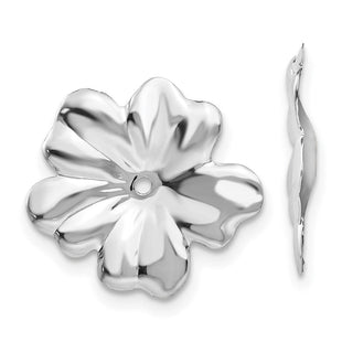 14k White Gold Floral Earring Jackets (Style H717J)