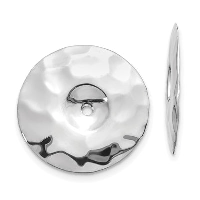 14K White Gold Floral Earring Jackets, 15 x 14mm