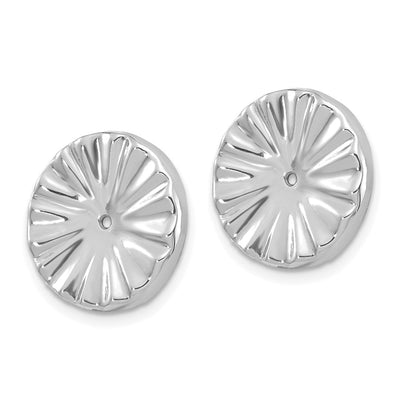 14K White Gold Fancy Earring Jackets, 15 x 15mm