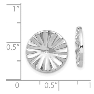 14K White Gold Fancy Earring Jackets, 15 x 15mm