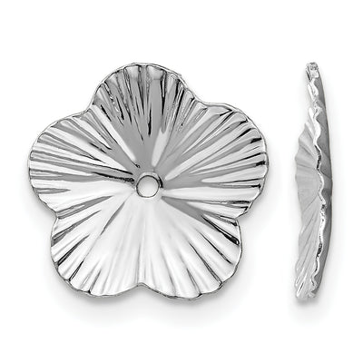 14K White Gold Fancy Earring Jackets, 7 x 7mm