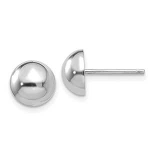 14k White Gold Half Ball Post Earrings (Style H968)