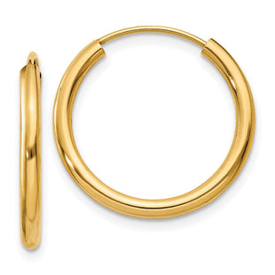 14k Polished Round Endless Hoop Earrings (Style H979)