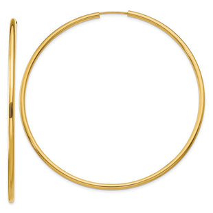 14k Polished Round Endless Hoop Earrings (Style H988)